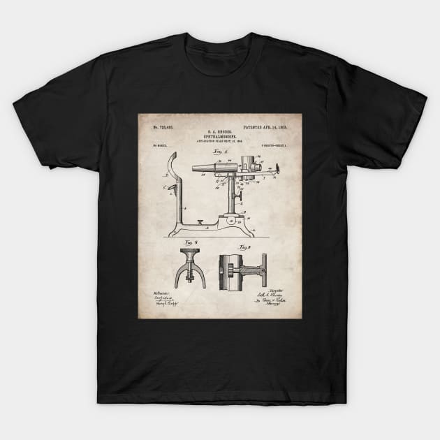 Ophthalmoscope Patent - Optometrist Eye Doctor Office Art - Antique T-Shirt by patentpress